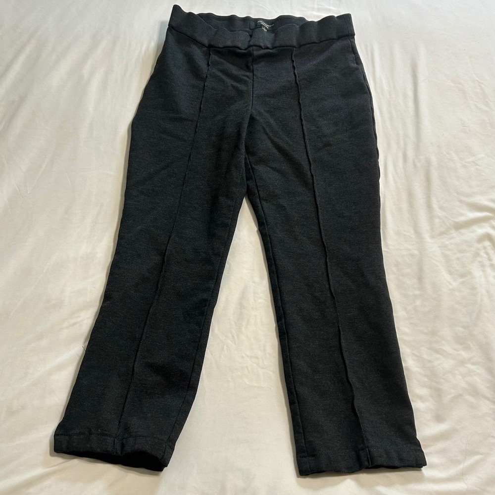Christian Siriano New York Womens Gray Ponte Knit Pull On Seamed Pants Large